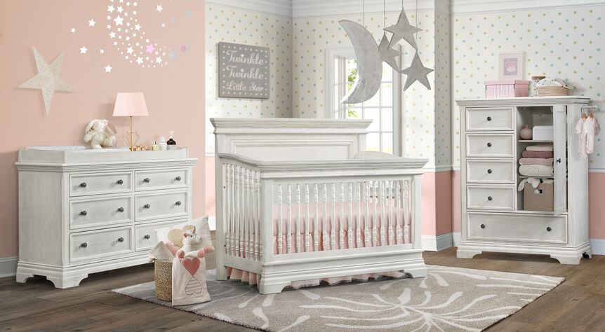 Olivia Crib - Brushed White