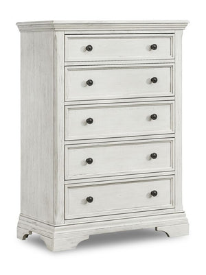 Olivia 5 Drawer Chest - Brushed White