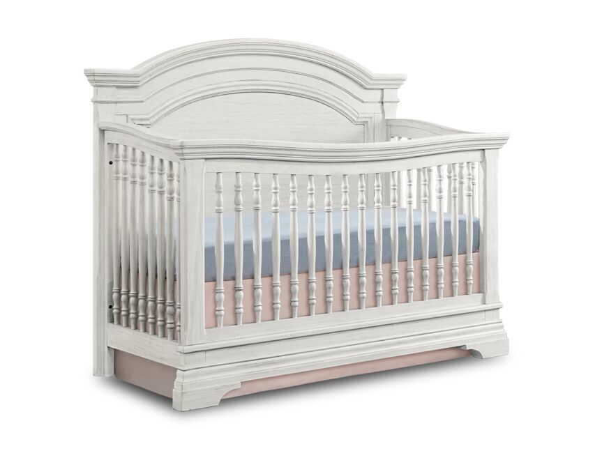 Olivia Arch Top Crib Brushed White Leon s
