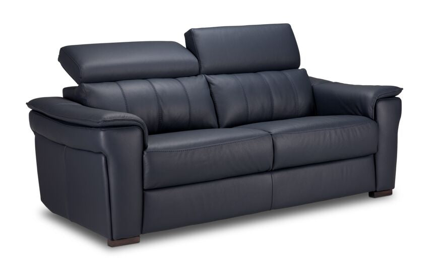 Orlando-Ray Leather Sofa-Blue