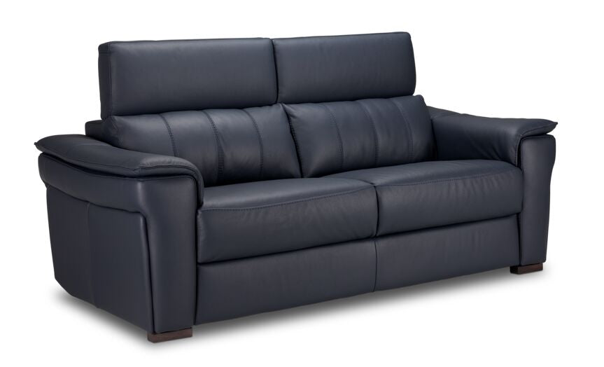 Orlando-Ray Leather Sofa, Loveseat and Chair Set-Blue