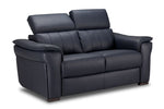 Orlando-Ray Leather Loveseat-Blue