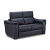 Orlando-Ray Leather Loveseat-Blue