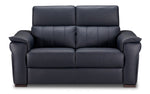 Orlando-Ray Leather Loveseat-Blue