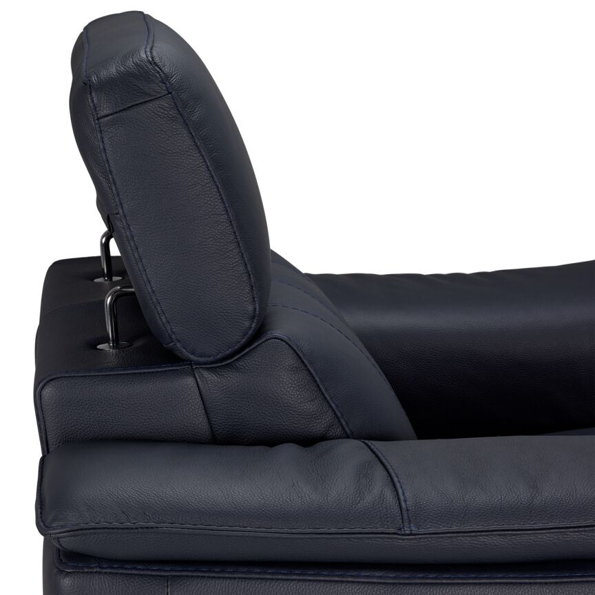 Orlando-Ray Leather Sofa-Blue