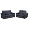 Orlando-Ray Leather Sofa and Loveseat Set-Blue