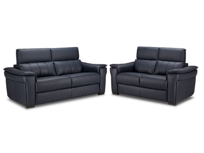 Orlando-Ray Leather Sofa and Loveseat Set-Blue