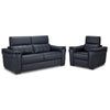 Orlando-Ray Leather Sofa and Chair Set-Blue