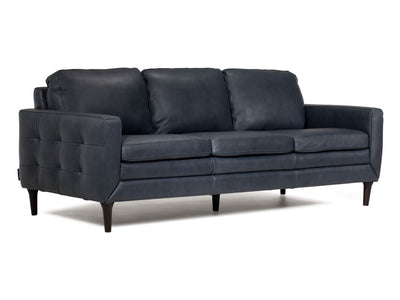 Oscar Leather Sofa-Blue