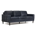 Oscar Leather Sofa and Chair Set-Blue