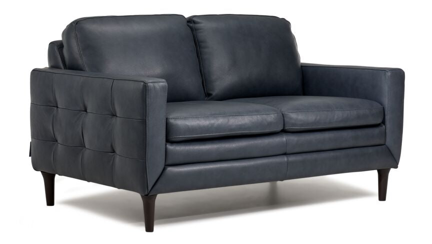 Oscar Leather Sofa, Loveseat and Chair Set-Blue