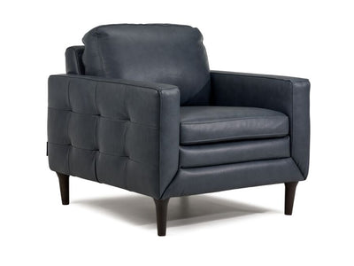 Oscar Leather Chair-Blue