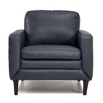 Oscar Leather Chair-Blue