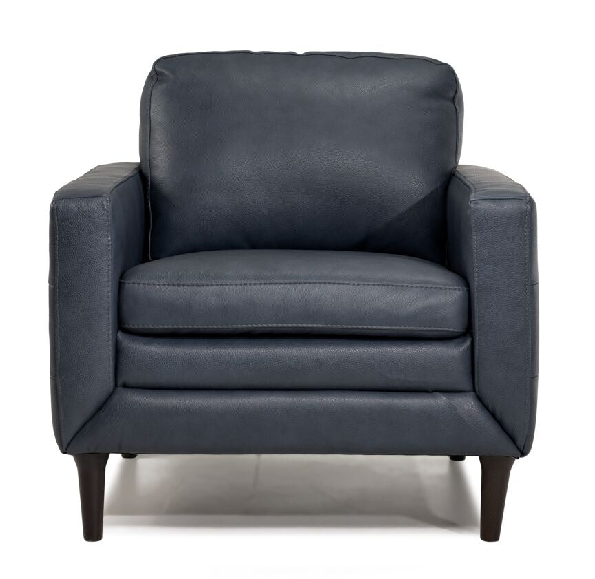 Oscar Leather Chair-Blue