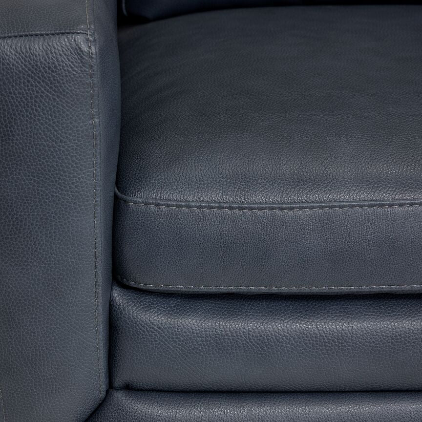 Oscar Leather Chair-Blue