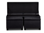 Paloma 3-Piece Ottoman - Black