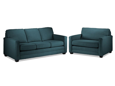Penelope Sofa and Chair and a Half Set - Teal