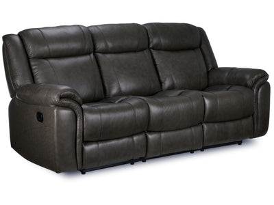 Plaza Leather Reclining Sofa - Grey