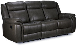 Plaza Leather Reclining Sofa - Grey