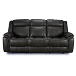 Plaza Leather Reclining Sofa and Loveseat Set - Grey