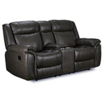 Plaza Leather Reclining Sofa and Loveseat Set - Grey