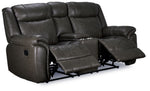 Plaza Leather Reclining Sofa, Loveseat and Rocker Recliner Set - Grey