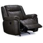 Plaza Leather Reclining Sofa and Rocker Recliner Set - Grey