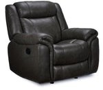 Plaza Leather Reclining Sofa, Loveseat and Rocker Recliner Set - Grey
