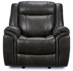 Plaza Leather Reclining Sofa, Loveseat and Rocker Recliner Set - Grey