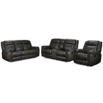 Plaza Leather Reclining Sofa, Loveseat and Rocker Recliner Set - Grey