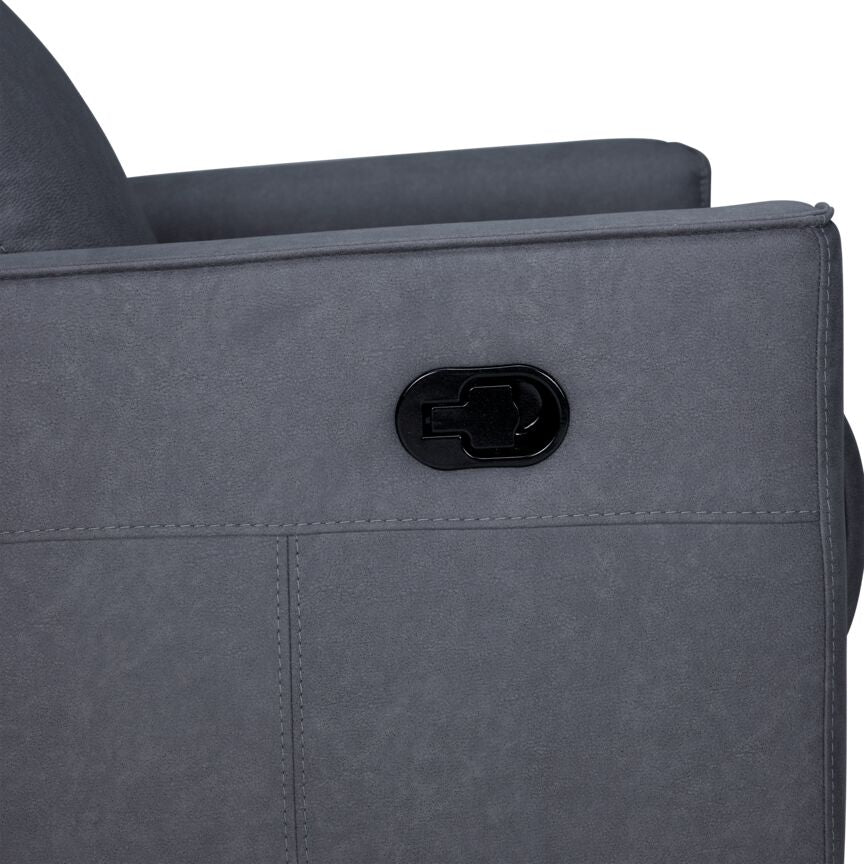 Raguso Reclining Loveseat- Pewter