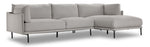 Rai 2 Pc. Sectional with RHF Chaise - Silver