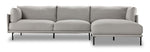 Rai 2 Pc. Sectional with RHF Chaise - Silver