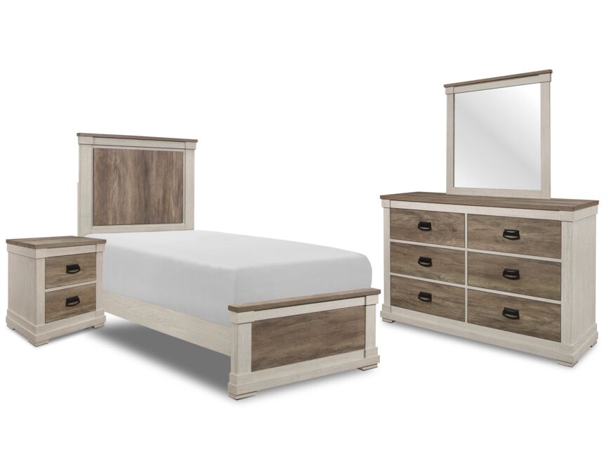 Rayne 6-Piece Twin Bedroom Package - Weathered Grey