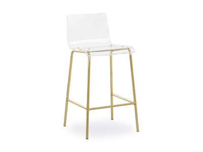 Ria Counter Height Stool - Clear, Gold