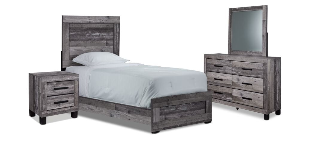 River 6-Piece Twin Bedroom Package - Light Grey