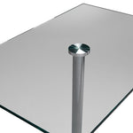 Roxanne Counter Height Rectangular Dining Table  - Glass, Chrome