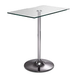 Roxanne Counter Height Rectangular Dining Table  - Glass, Chrome