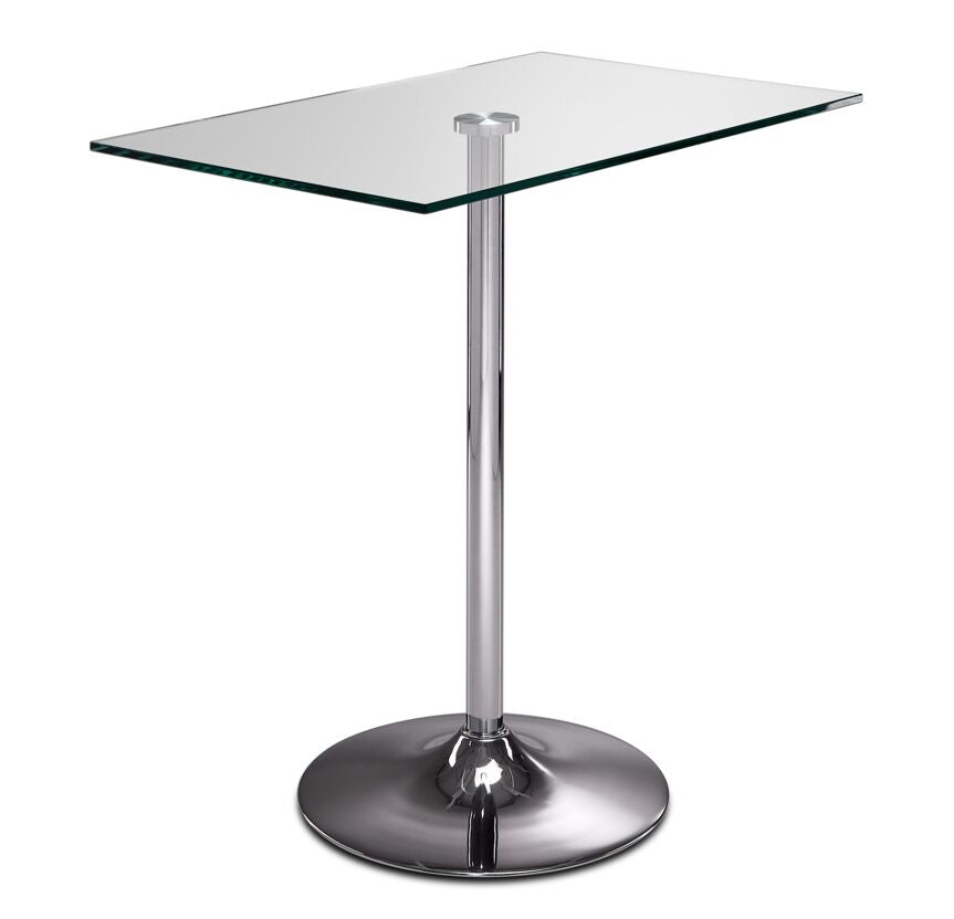 Roxanne 3-Piece Rectangular Dining Set Counter Height - Glass, Chrome, Grey