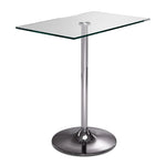 Roxanne 3-Piece Rectangular Dining Set Counter Height - Glass, Chrome, White