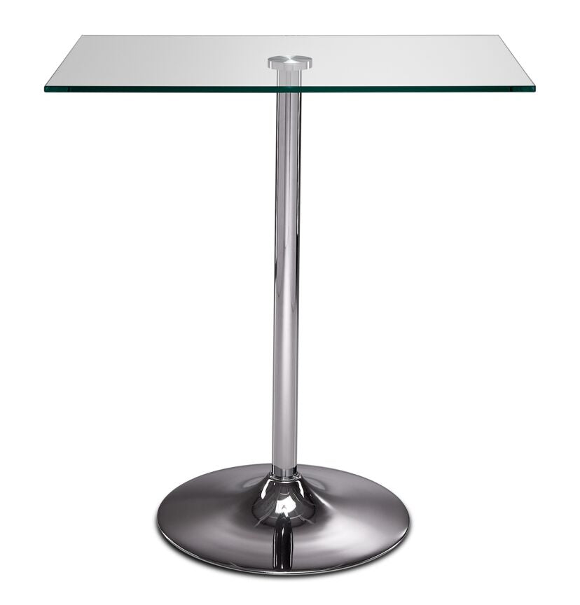 Roxanne Counter Height Rectangular Dining Table  - Glass, Chrome