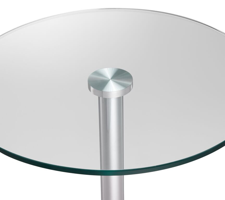 Roxanne Counter Height Round Dining Table - Glass, Chrome