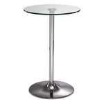 Roxanne 3-Piece Counter Height Round Dining Set - Glass, Chrome, White