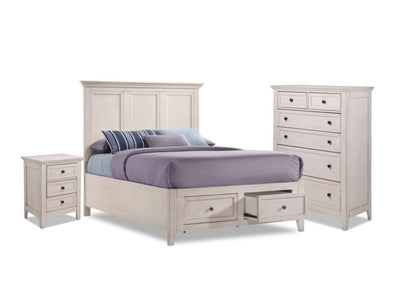 San Mateo 5-Piece Full Storage Bedroom Package - Antique White