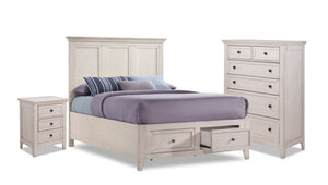 San Mateo 5-Piece Full Storage Bedroom Package - Antique White