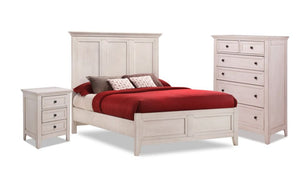 San Mateo 5-Piece Full Panel Bedroom Package - Antique White