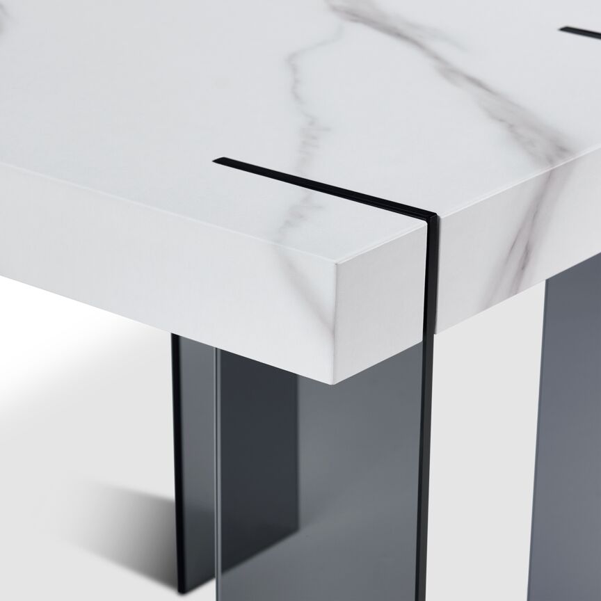 Salerno End Table - White and Black