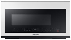 Samsung BESPOKE White Glass Over-the-Range Microwave (2.1 Cu. Ft.) - ME21B706B12/AC