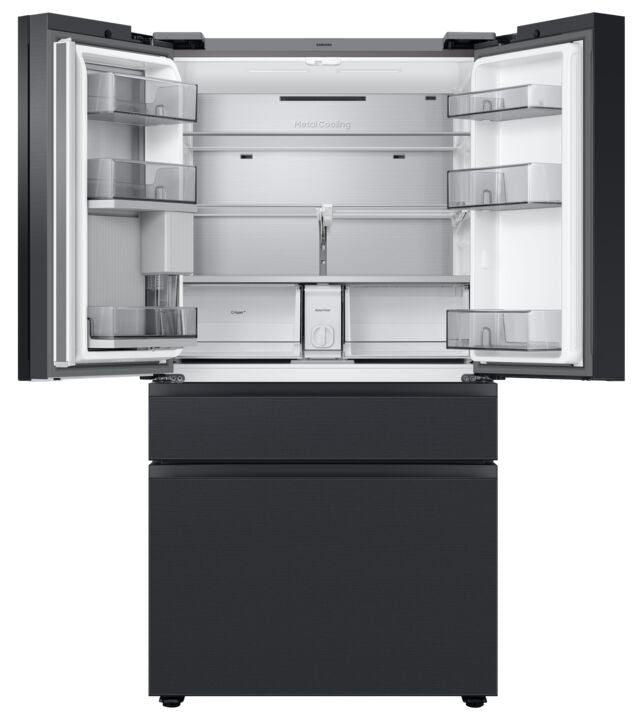 Samsung Matte Black Steel BESPOKE 36" 4-Door French-Door Refrigerator with Beverage Center and FamilyHub (28.6 cu.ft.) - RF29BB89008MAC