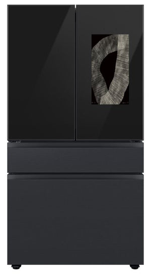 Samsung Matte Black Steel BESPOKE 36" 4-Door French-Door Refrigerator with Beverage Center and FamilyHub (28.6 cu.ft.) - RF29BB89008MAC